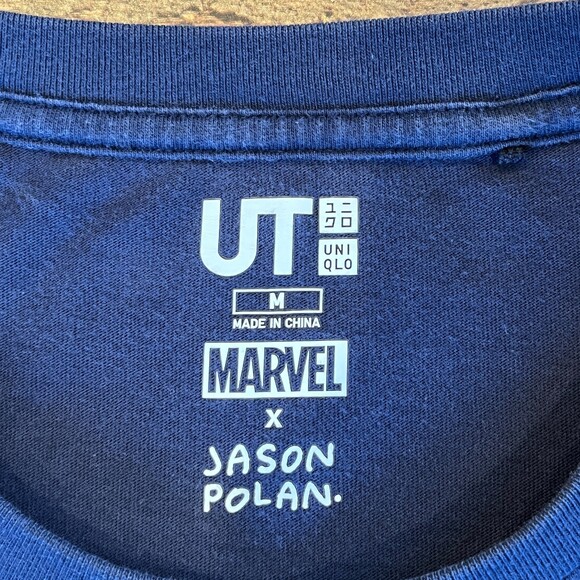 Uniqlo x Marvel Comics x Jason Polan Navy Blue T-Shirt Short Sleeves - Picture 4 of 7